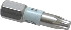 Wera - 1/4" Drive T20 Torx Screwdriver Bit - 1" OAL, Insert Bit - Exact Tool & Supply
