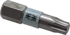 Wera - 1/4" Drive T27 Torx Screwdriver Bit - 1" OAL, Insert Bit - Exact Tool & Supply