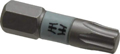 Wera - 1/4" Drive T30 Torx Screwdriver Bit - 1" OAL, Insert Bit - Exact Tool & Supply