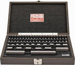 Starrett - 81 Piece, 0.05 to 4", Grade B, Steel Gage Block Set - Rectangular, 0.00005" Tolerance - Exact Tool & Supply
