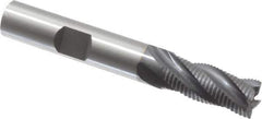 OSG - 3/8" Diam, Fine Pitch, 7/8" LOC, 4 Flute Cobalt Roughing Square End Mill - TiCN Finish, 2-5/8" OAL, 3/8" Shank Diam, Single End, 30° Helix - Exact Tool & Supply