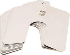 Made in USA - 20 Piece, 3 Inch Long x 3 Inch Wide x 0.005 Inch Thick, Slotted Shim Stock - Stainless Steel, 3/4 Inch Wide Slot - Exact Tool & Supply