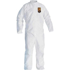 KleenGuard - Size 3XL SMS General Purpose Coveralls - White, Zipper Closure, Open Cuffs, Open Ankles, Serged Seams - Exact Tool & Supply