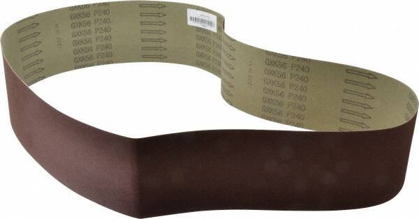 Tru-Maxx - 4" Wide x 54" OAL, 240 Grit, Aluminum Oxide Abrasive Belt - Aluminum Oxide, Very Fine, Coated, X Weighted Cloth Backing - Exact Tool & Supply