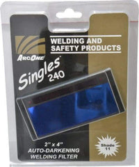 ArcOne - 4-1/4" Wide x 2" High, Lens Shade 11, Auto-Darkening Lens - 0.2" Thick, Green, Horizontal Mount - Exact Tool & Supply