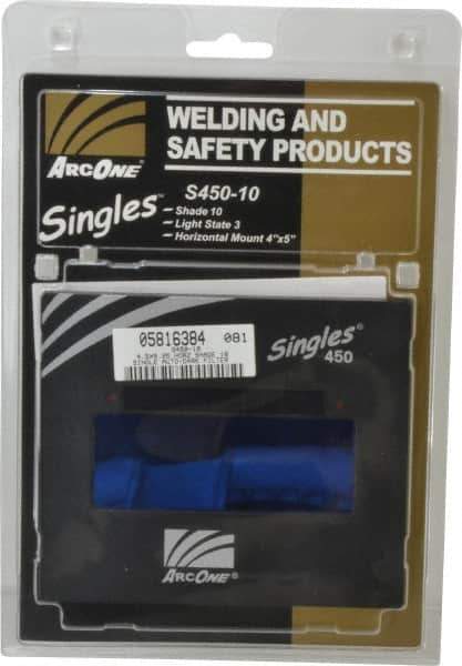 ArcOne - 5-1/4" Wide x 4-1/2" High, Lens Shade 10, Auto-Darkening Lens - 0.2" Thick, Green, Horizontal Mount - Exact Tool & Supply