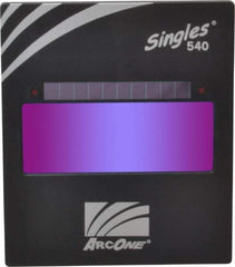 ArcOne - 4-1/2" Wide x 5-1/4" High, Lens Shade 10, Auto-Darkening Lens - 0.2" Thick, Green, Vertical Mount - Exact Tool & Supply