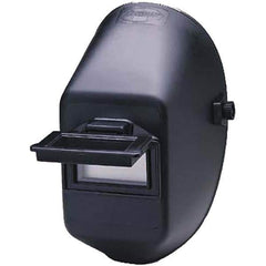 Jackson Safety - 4-1/4" Window Width x 2" Window Height, 10 Shade Fixed Shade Lens, Front Lift Welding Helmet - Black Plastic Green Lens - Exact Tool & Supply
