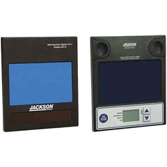 Jackson Safety - 4" Wide x 5" High, Lens Shade 9 to 13, Auto-Darkening Lens - Blue, Vertical Mount - Exact Tool & Supply