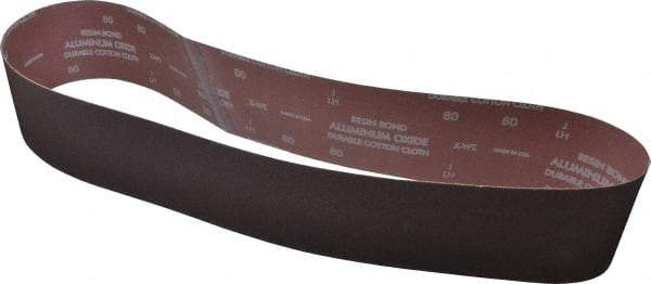 Norton - 4" Wide x 54" OAL, 80 Grit, Aluminum Oxide Abrasive Belt - Aluminum Oxide, Medium, Coated, X Weighted Cloth Backing, Series R228 - Exact Tool & Supply