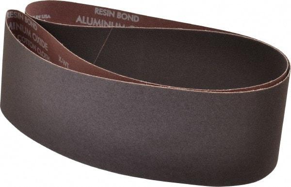 Norton - 4" Wide x 54" OAL, 100 Grit, Aluminum Oxide Abrasive Belt - Aluminum Oxide, Fine, Coated, X Weighted Cloth Backing, Series R228 - Exact Tool & Supply