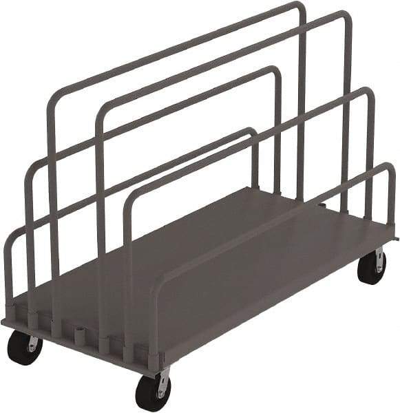 Jamco - 2,000 Lb Capacity Adjustable Sheet & Panel Truck - Steel Deck, 48" OAW, 9" Platform Height - Exact Tool & Supply