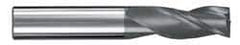 SGS - 3/4", 1-1/2" LOC, 3/4" Shank Diam, 4" OAL, 3 Flute, Solid Carbide Square End Mill - Single End, AlTiN Finish, Spiral Flute, 30° Helix, Centercutting, Right Hand Cut, Right Hand Flute, Series 5 - Exact Tool & Supply