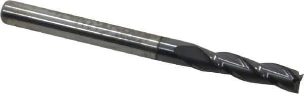 SGS - 1/8", 1/2" LOC, 1/8" Shank Diam, 1-1/2" OAL, 3 Flute, Solid Carbide Square End Mill - Single End, AlTiN Finish, Spiral Flute, 30° Helix, Centercutting, Right Hand Cut, Right Hand Flute, Series 5 - Exact Tool & Supply