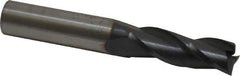SGS - 23/64", 1" LOC, 3/8" Shank Diam, 2-1/2" OAL, 3 Flute, Solid Carbide Square End Mill - Single End, AlTiN Finish, Spiral Flute, 30° Helix, Centercutting, Right Hand Cut, Right Hand Flute, Series 5 - Exact Tool & Supply