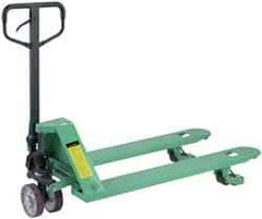 Wesco Industrial Products - 5,000 Lb Capacity, 7" Lift Side Roller Pallet Truck - 3.4" Min Lift Height, 48" Fork Length x 27" Fork Width, 27" Overall Width - Exact Tool & Supply
