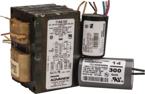 Philips Advance - 150 Watt, HX-HPF Circuit, High Pressure Sodium, High Intensity Discharge Ballast - 120/208/240/277 Volts, 1.3 to 2.8 Amp, 3-15/16 Inch Long x 3-3/8 Inch Wide x 2-7/8 Inch High - Exact Tool & Supply