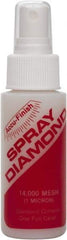 Accu-Finish - 2 oz Diamond Spray Compound - Grade Extra Fine, 14,000 Grit, Clear, Use on Cast Iron & Ceramic - Exact Tool & Supply