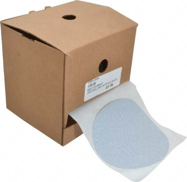Made in USA - 6" Diam, 150 Grit Silicon Carbide Adhesive PSA Disc - Very Fine Grade, B Weighted Paper Backing, For Low Speed Dual-Action Sanders, Random Orbital Sanders - Exact Tool & Supply