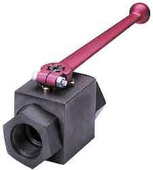 HYDAC - 1" Pipe, Carbon Steel Standard Ball Valve - 1 Piece, SAE x SAE Ends, Lever Handle, 5,000 WOG - Exact Tool & Supply