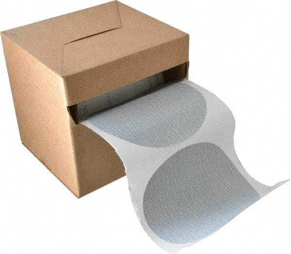Made in USA - 6" Diam, 320 Grit Silicon Carbide Adhesive PSA Disc - Extra Fine Grade, B Weighted Paper Backing, For Low Speed Dual-Action Sanders, Random Orbital Sanders - Exact Tool & Supply
