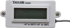 Taylor - -40 to 300°F Digital Panel Thermometer - LCD Display, 1.5 Volts - Exact Tool & Supply