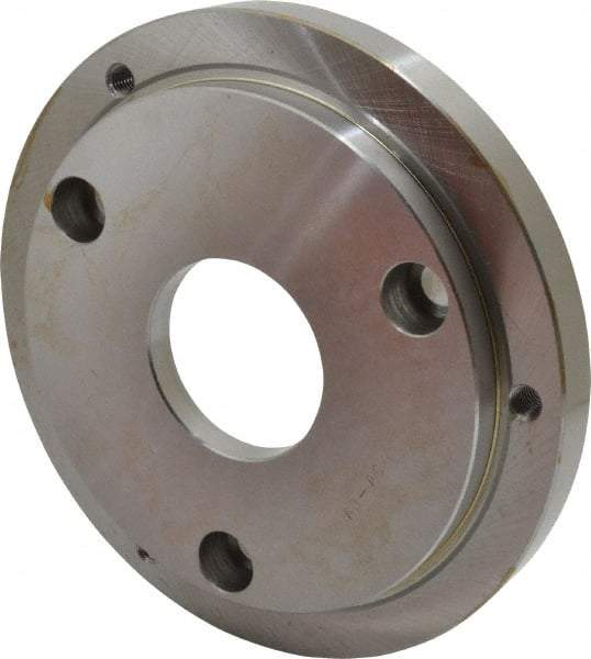Buck Chuck Company - Adapter Back Plate for 8" Diam Self Centering Lathe Chucks - A1/A2-6 Mount, 2.39" Through Hole Diam, 6.283mm ID, 7.87" OD, 0.714" Flange Height, Steel - Exact Tool & Supply