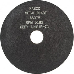 Made in USA - 7" 60 Grit Aluminum Oxide Cutoff Wheel - 1/16" Thick, 1-1/4" Arbor, 5,184 Max RPM, Use with Stationary Tools - Exact Tool & Supply