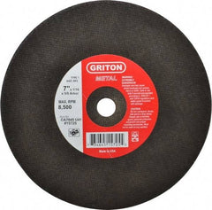 Made in USA - 7" 46 Grit Aluminum Oxide Cutoff Wheel - 1/16" Thick, 5/8" Arbor, 8,732 Max RPM, Use with Circular Saws - Exact Tool & Supply