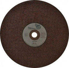 Made in USA - 8" 36 Grit Aluminum Oxide Cutoff Wheel - 1/8" Thick, 5/8" Arbor, 8,000 Max RPM, Use with Chop Saws - Exact Tool & Supply