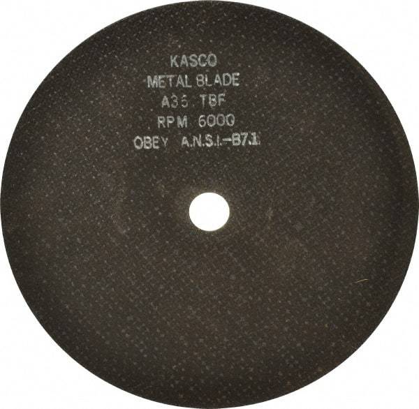 Made in USA - 9" 36 Grit Aluminum Oxide Cutoff Wheel - 1/8" Thick, 7/8" Arbor, 6,000 Max RPM, Use with Angle Grinders - Exact Tool & Supply
