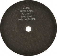 Made in USA - 9" 36 Grit Aluminum Oxide Cutoff Wheel - 1/8" Thick, 7/8" Arbor, 6,000 Max RPM, Use with Angle Grinders - Exact Tool & Supply