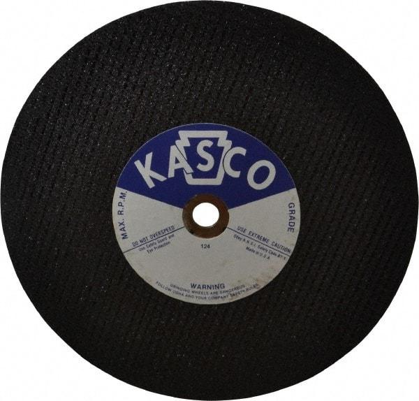 Made in USA - 10" 36 Grit Aluminum Oxide Cutoff Wheel - 1/8" Thick, 5/8" Arbor, 6,500 Max RPM, Use with Stationary Tools - Exact Tool & Supply