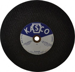 Made in USA - 10" 36 Grit Aluminum Oxide Cutoff Wheel - 1/8" Thick, 5/8" Arbor, 6,500 Max RPM, Use with Stationary Tools - Exact Tool & Supply