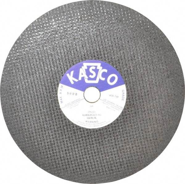 Made in USA - 12" 36 Grit Aluminum Oxide Cutoff Wheel - 1/8" Thick, 1" Arbor, 5,095 Max RPM, Use with Stationary Tools - Exact Tool & Supply
