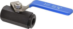 Midwest Control - 1/4" Pipe, Carbon Steel Standard Ball Valve - 1 Piece, Inline - One Way Flow, FNPT x FNPT Ends, Lever Handle, 1,000 WOG - Exact Tool & Supply