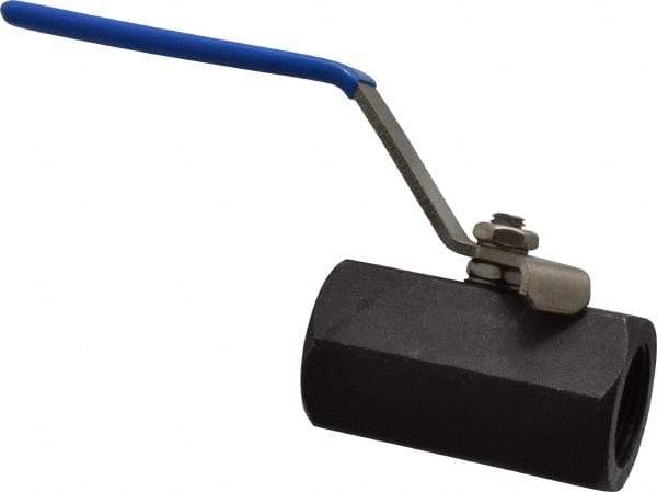Midwest Control - 3/4" Pipe, Carbon Steel Standard Ball Valve - 1 Piece, Inline - One Way Flow, FNPT x FNPT Ends, Lever Handle, 1,000 WOG - Exact Tool & Supply