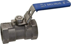 Value Collection - 3/4" Pipe, Standard Port, Stainless Steel Standard Ball Valve - 1 Piece, Inline - One Way Flow, FNPT x FNPT Ends, Lever Handle, 400 WOG - Exact Tool & Supply