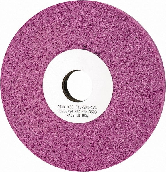 Grier Abrasives - 7" Diam x 1-1/4" Hole x 1/2" Thick, J Hardness, 46 Grit Surface Grinding Wheel - Exact Tool & Supply
