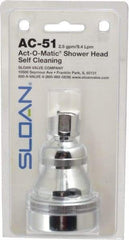 Sloan Valve Co. - 2.5 GPM, 2-1/2 Face Diameter, Shower Head - Chrome Plated, Brass - Exact Tool & Supply