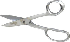 Clauss - 2-3/4" LOC, 8-1/4" OAL Chrome Plated High Leverage Shears - Ambidextrous, Straight Handle, For General Purpose Use - Exact Tool & Supply