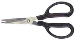 Clauss - 2" LOC, 7" OAL Stainless Steel Blunt Point Shears - Ambidextrous, Serrated, Straight Handle, For General Purpose Use - Exact Tool & Supply