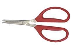 Clauss - 1-1/2" LOC, 6-1/4" OAL Stainless Steel Standard Shears - Ambidextrous, Plastic Straight Handle, For General Purpose Use - Exact Tool & Supply