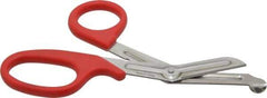 Clauss - 2-1/2" LOC, 7-1/4" OAL Stainless Steel High Leverage Shears - Ambidextrous, Serrated, Plastic Offset Handle, For General Purpose Use - Exact Tool & Supply