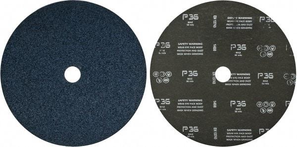 Camel Grinding Wheels - 9" Diam 7/8" Hole 36 Grit Fiber Disc - Very Coarse Grade, Zirconia Alumina, 6,600 Max RPM - Exact Tool & Supply