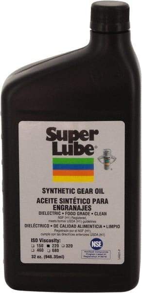 Synco Chemical - 0.25 Gal Bottle, Synthetic Gear Oil - -45°F to 450°F, ISO 220 - Exact Tool & Supply