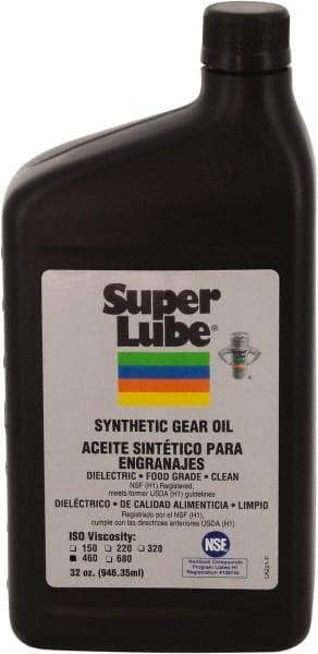 Synco Chemical - 0.25 Gal Bottle, Synthetic Gear Oil - -45°F to 450°F, ISO 460 - Exact Tool & Supply