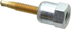Buildex - 3/8" Zinc-Plated Steel Vertical (End Drilled) Mount Threaded Rod Anchor - 5/8" Diam x 1" Long, Swivel Head, 1,510 Lb Ultimate Pullout, For Use with Steel - Exact Tool & Supply