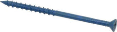 Made in USA - 3/16" Diam, 3-1/4" OAL, Phillips Drive, Concrete Screw & Masonry Fastener - Steel, Blue Climaseal Finish, Includes Drill Bit - Exact Tool & Supply