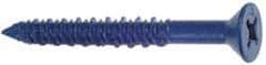 Made in USA - 1/4" Diam, 4" OAL, Phillips Drive, Concrete Screw & Masonry Fastener - Steel, Blue Climaseal Finish, Includes Drill Bit - Exact Tool & Supply